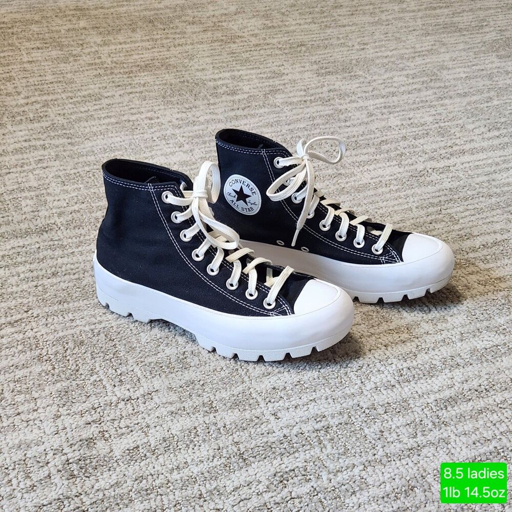 Converse Women's Chuck Taylor All Star Lugged High Top Sneakers Black size 8.5